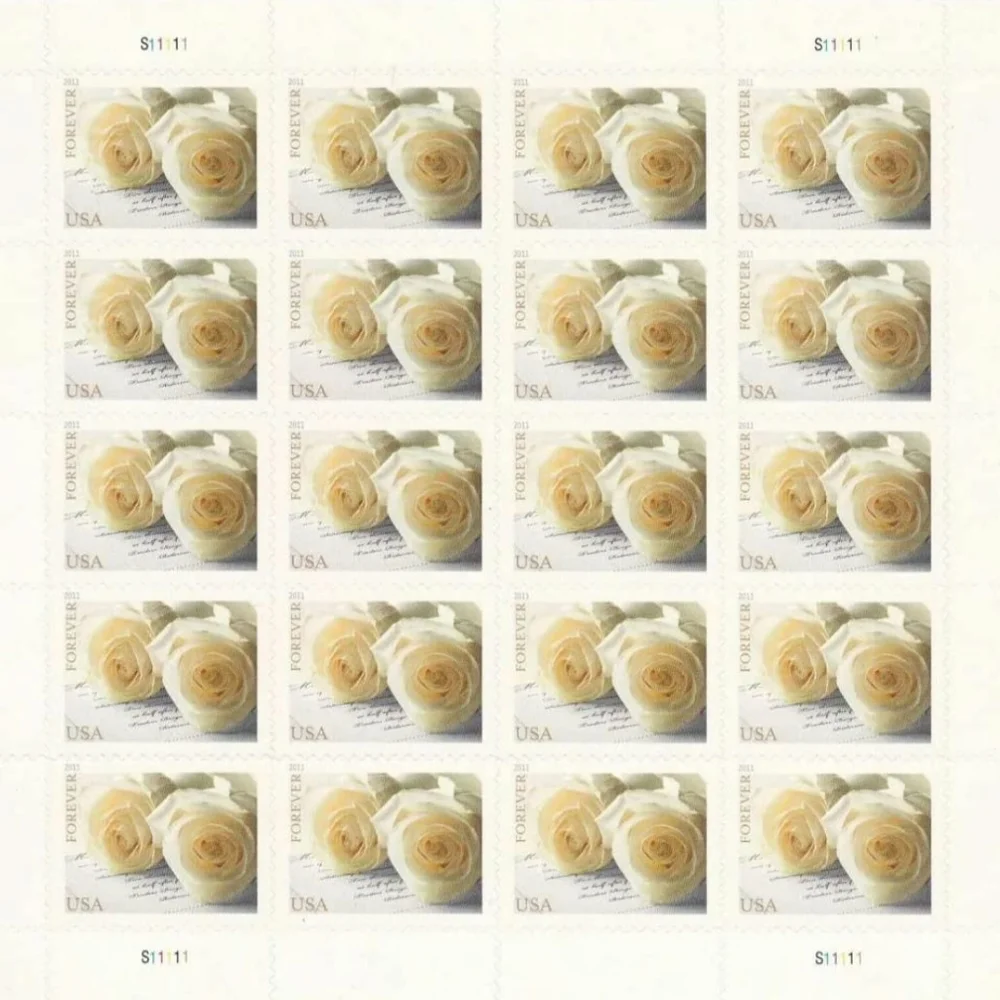 200 lifetime white roses unused wedding stamps. - Picture 1 of 3